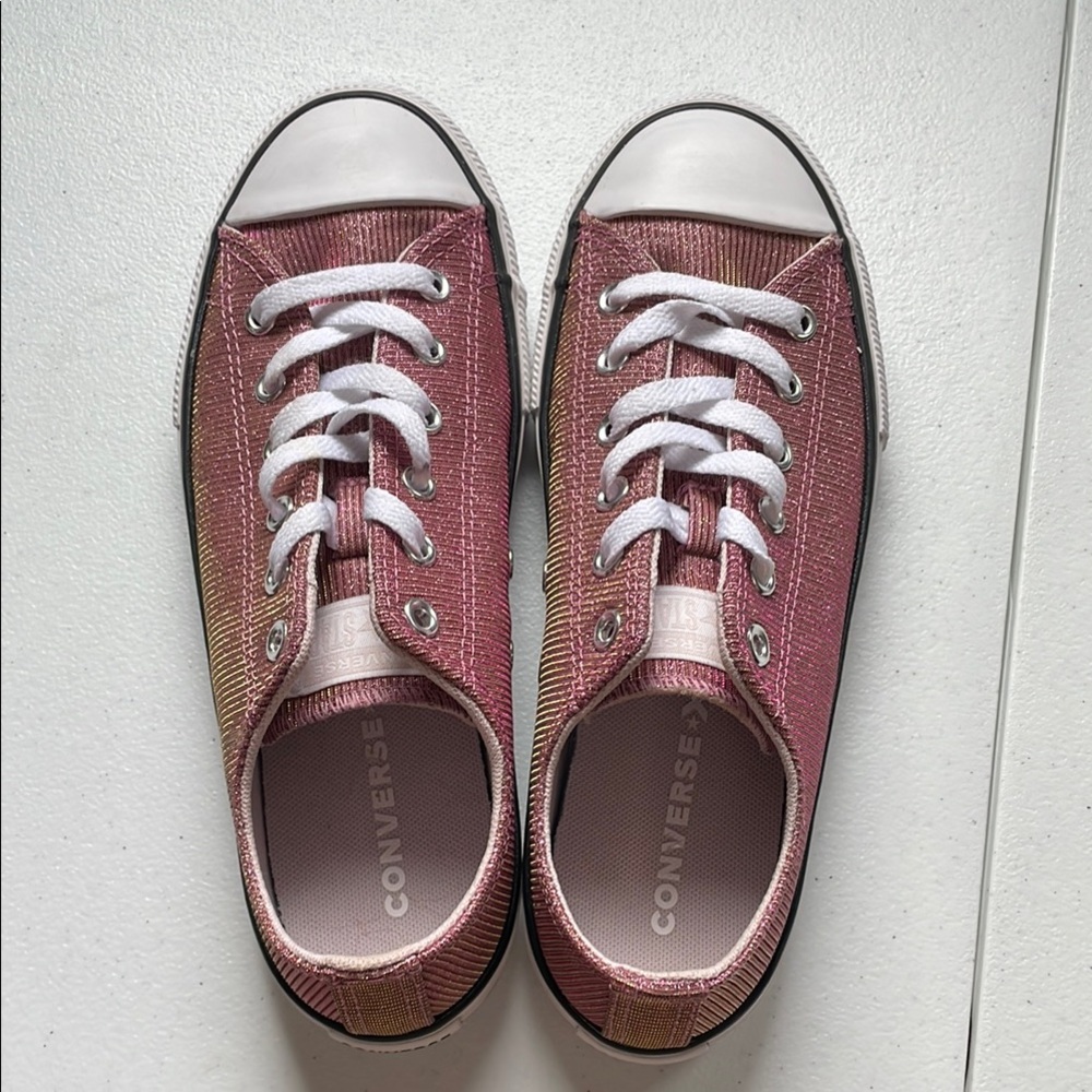 Converse All Stars Youth Size 5 Pink Glitter Sneakers